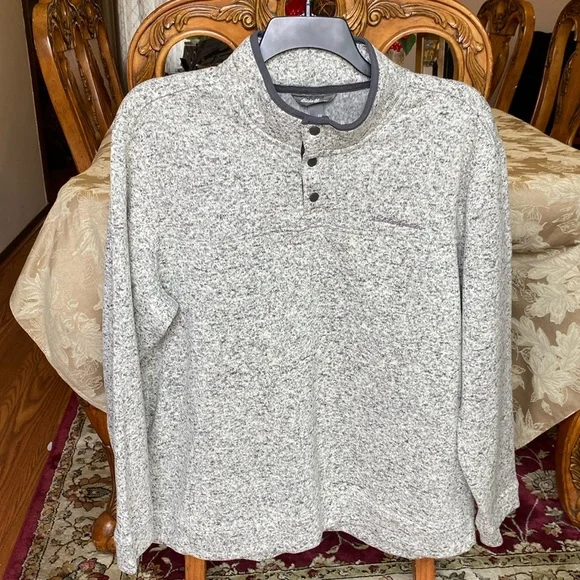 Eddie Bauer men’s radiator fleece snap front pullover grey sweater plus sz XXL - Picture 3 of 13
